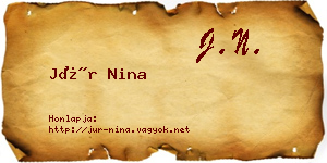 Jür Nina névjegykártya